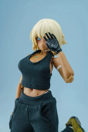 1/12 Scale Female Action Figure Clothes – Black Jogger Set w/Hoodie