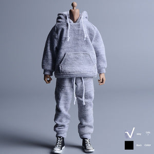 1/12 Scale Grey Sportswear Set Hoodie & Pants For 6" Male Action Figure