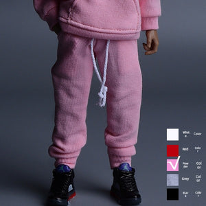 1/12 Scale Pink Sportswear Set Hoodie & Pants For 6" Male Action Figure