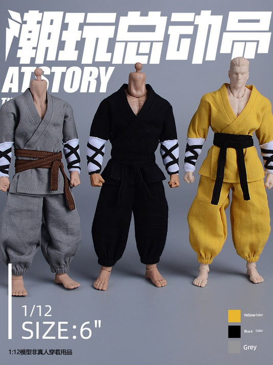 1/12 Scale Shaolin Monk Kung Fu Uniform for 6" Action Figures