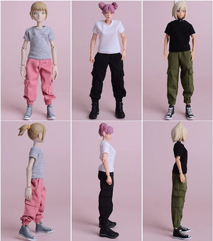 1/12 Scale Short-Sleeved T-shirt & Pants 6-Inch Female Action Figure Clothing