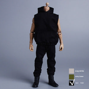 1/12 Scale Sleeveless Hoodie & Pants For 6" Male Action Figures