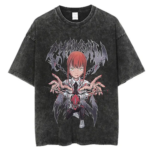 Chainsaw Man Makima Shirt Vintage Style Anime Graphic Tee