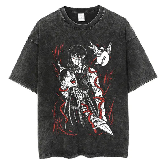 Chainsaw Man Yoru Shirt Vintage Style Anime Graphic Tee