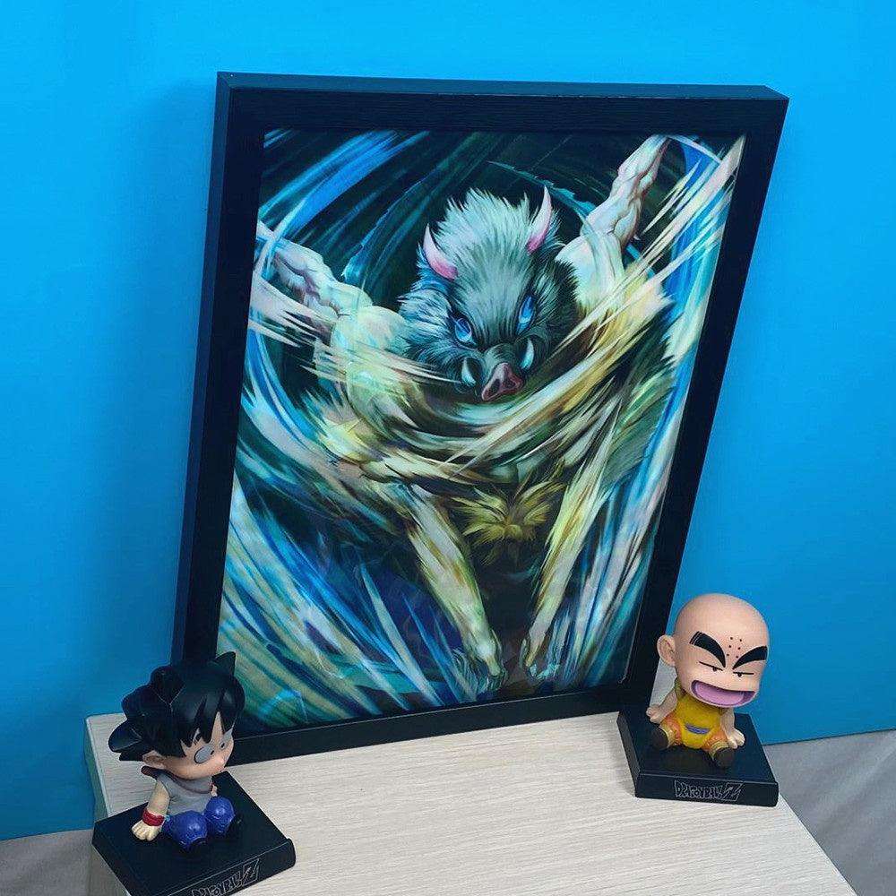Demon Slayer 3D Poster Nezuko Tanjirou Zenitsu Wall Art 3D Flip
