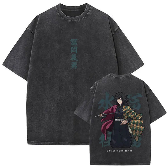 Demon Slayer Giyu Shirt Vintage Oversized Style Anime Shirt