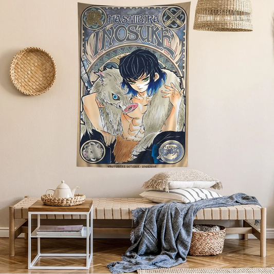 Demon Slayer Inosuke Tapestry Hanging - Anime Home Decor