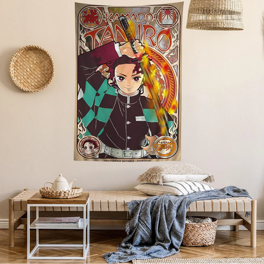 Demon Slayer Tanjiro Tapestry Hanging - Anime Home Decor
