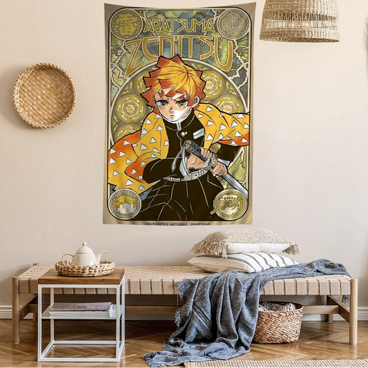 Demon Slayer Zenitsu Tapestry Hanging - Anime Home Decor