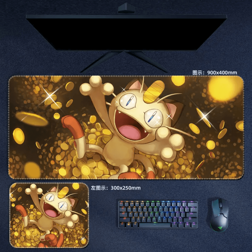 Pokemon Mouse Pad Large Anime Meowth Mouse Pad Desk Mat