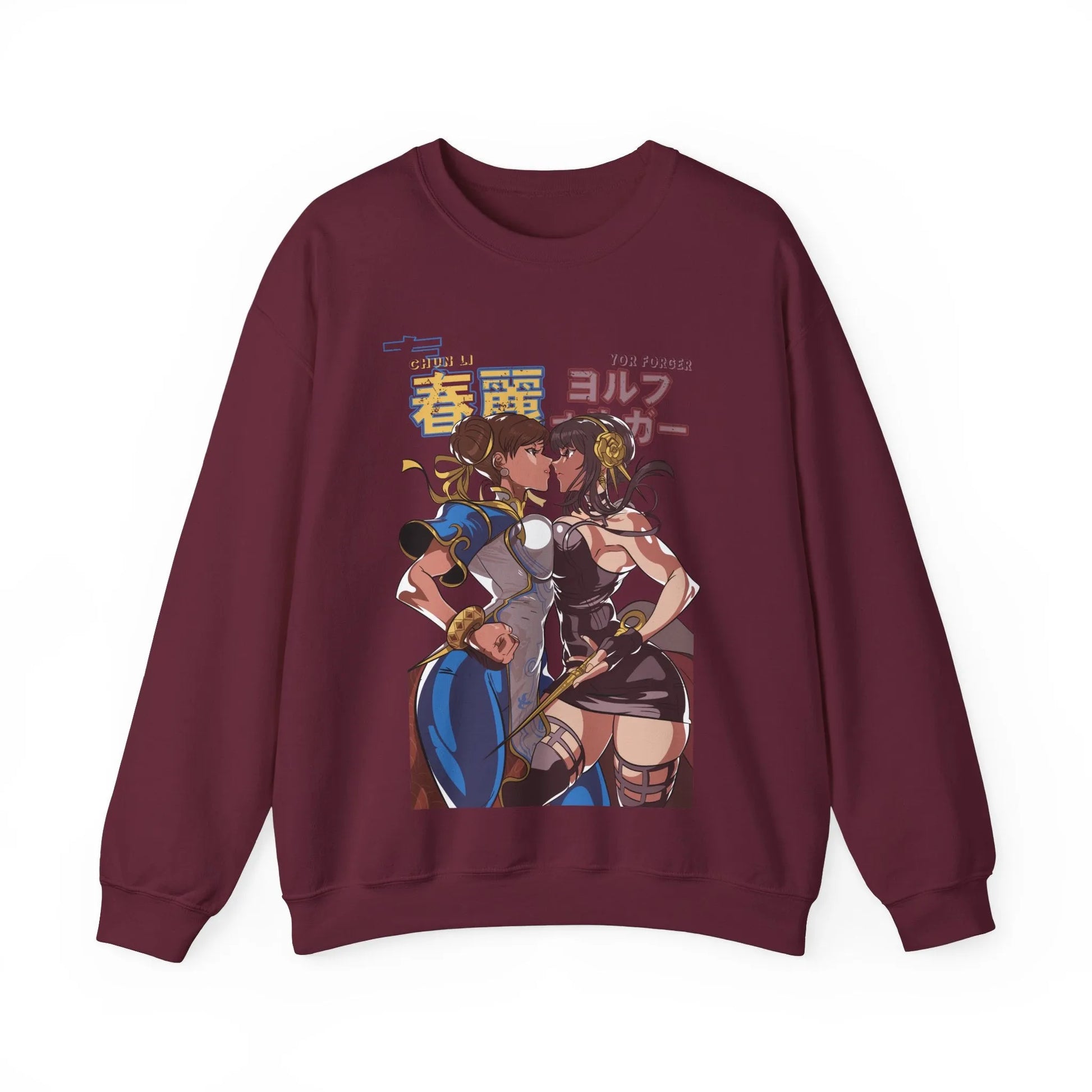 Yor Forger Vs Chun Li Sweatshirt Premium Gaming and Anime Sweatshirt