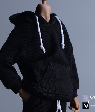 1/12 Scale Black Sportswear Set Hoodie & Pants For 6" Male Action Figure