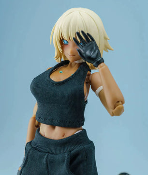 1/12 Scale Female Action Figure Clothes – Black Jogger Set w/Hoodie