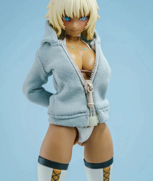 1/12 Scale Female Action Figure Clothes – Gray Jogger Set w/Hoodie