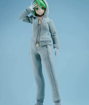 1/12 Scale Female Action Figure Clothes – Gray Jogger Set w/Hoodie