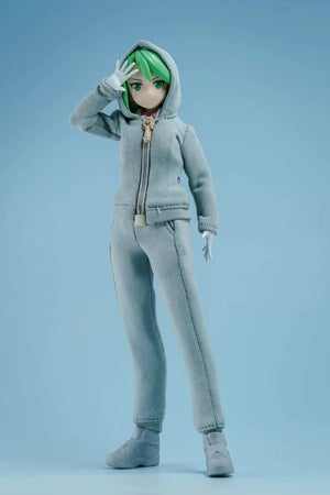 1/12 Scale Female Action Figure Clothes – Gray Jogger Set w/Hoodie