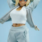 1/12 Scale Female Action Figure Clothes – Gray Jogger Set w/Hoodie