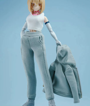 1/12 Scale Female Action Figure Clothes – Gray Jogger Set w/Hoodie