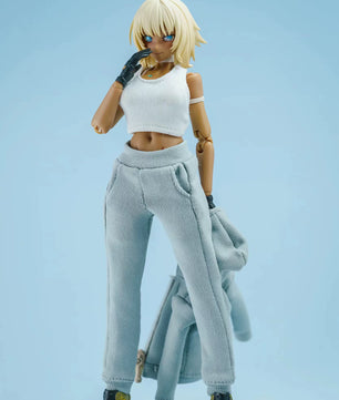 1/12 Scale Female Action Figure Clothes – Gray Jogger Set w/Hoodie