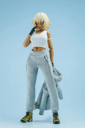 1/12 Scale Female Action Figure Clothes – Gray Jogger Set w/Hoodie