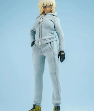 1/12 Scale Female Action Figure Clothes – Gray Jogger Set w/Hoodie