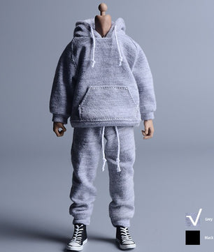 1/12 Scale Grey Sportswear Set Hoodie & Pants For 6" Male Action Figure