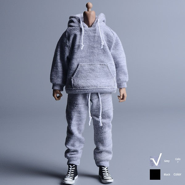 1/12 Scale Grey Sportswear Set Hoodie & Pants For 6" Male Action Figure