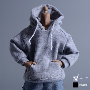 1/12 Scale Grey Sportswear Set Hoodie & Pants For 6" Male Action Figure