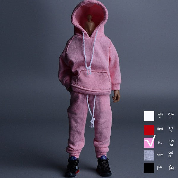 1/12 Scale Pink Sportswear Set Hoodie & Pants For 6" Male Action Figure