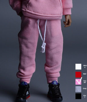 1/12 Scale Pink Sportswear Set Hoodie & Pants For 6" Male Action Figure