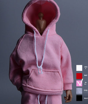 1/12 Scale Pink Sportswear Set Hoodie & Pants For 6" Male Action Figure