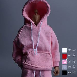 1/12 Scale Pink Sportswear Set Hoodie & Pants For 6" Male Action Figure