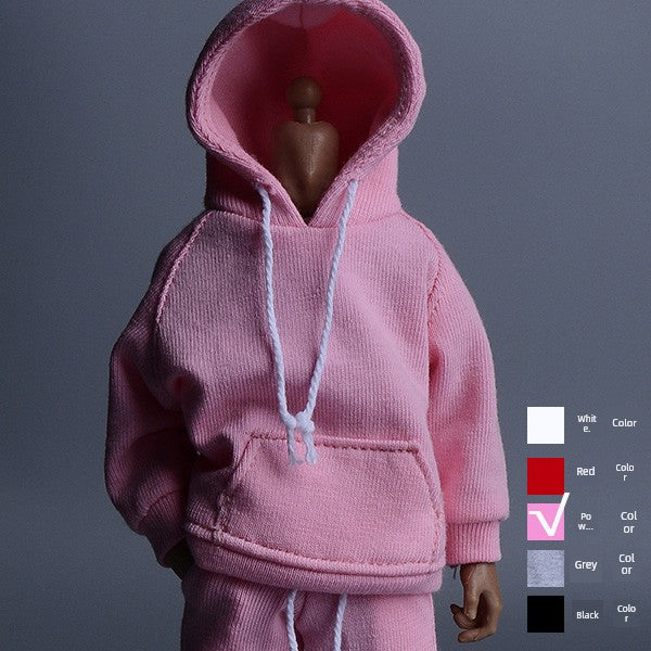 1/12 Scale Pink Sportswear Set Hoodie & Pants For 6" Male Action Figure