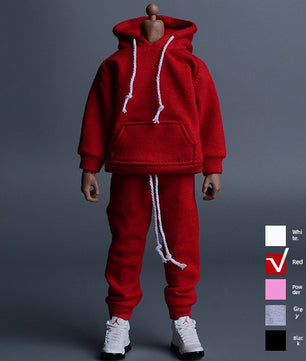 1/12 Scale Red Sportswear Set Hoodie & Pants For 6" Male Action Figure