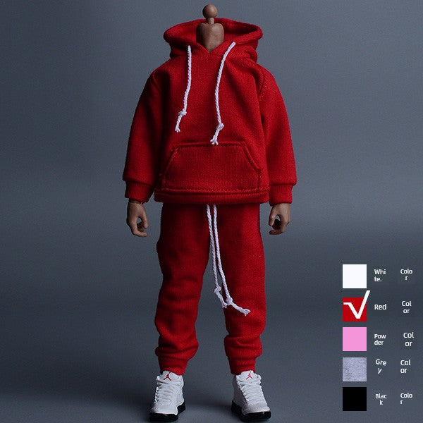 1/12 Scale Red Sportswear Set Hoodie & Pants For 6" Male Action Figure