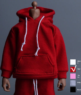 1/12 Scale Red Sportswear Set Hoodie & Pants For 6" Male Action Figure