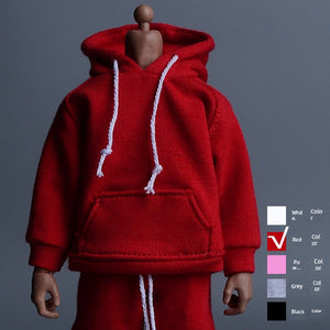 1/12 Scale Red Sportswear Set Hoodie & Pants For 6" Male Action Figure