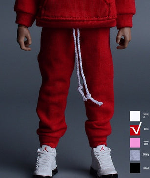 1/12 Scale Red Sportswear Set Hoodie & Pants For 6" Male Action Figure