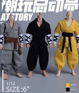 1/12 Scale Shaolin Monk Kung Fu Uniform for 6" Action Figures