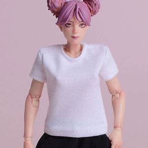 1/12 Scale Short-Sleeved T-shirt & Pants 6-Inch Female Action Figure Clothing
