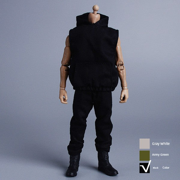 1/12 Scale Sleeveless Hoodie & Pants For 6" Male Action Figures