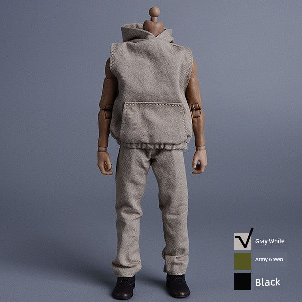 1/12 Scale Sleeveless Hoodie & Pants For 6" Male Action Figures