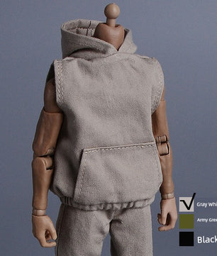 1/12 Scale Sleeveless Hoodie & Pants For 6" Male Action Figures