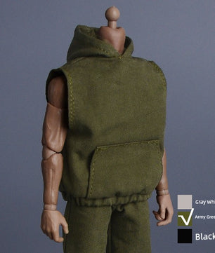 1/12 Scale Sleeveless Hoodie & Pants For 6" Male Action Figures