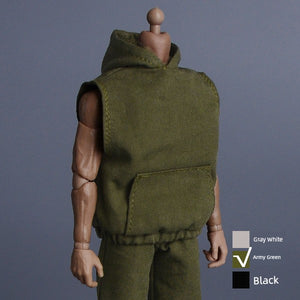 1/12 Scale Sleeveless Hoodie & Pants For 6" Male Action Figures