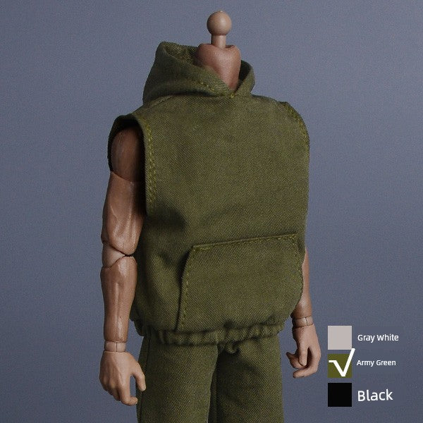 1/12 Scale Sleeveless Hoodie & Pants For 6" Male Action Figures