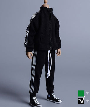 1/12 Scale Striped Sweatshirt & Pants Set For 6" Male Action Figure