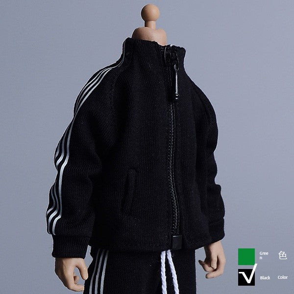 1/12 Scale Striped Sweatshirt & Pants Set For 6" Male Action Figure