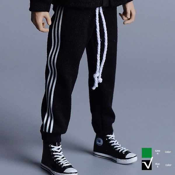 1/12 Scale Striped Sweatshirt & Pants Set For 6" Male Action Figure