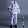 1/12 Scale White Sportswear Set Hoodie & Pants For 6" Male Action Figure